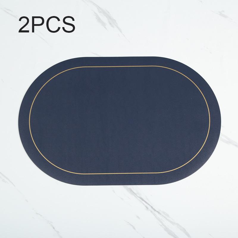2PCS 45x30cm Leather Tableware Mat European Round Corner Decorative Pad Waterproof Oil Resistant Bowl Cup Table Mat Insulation