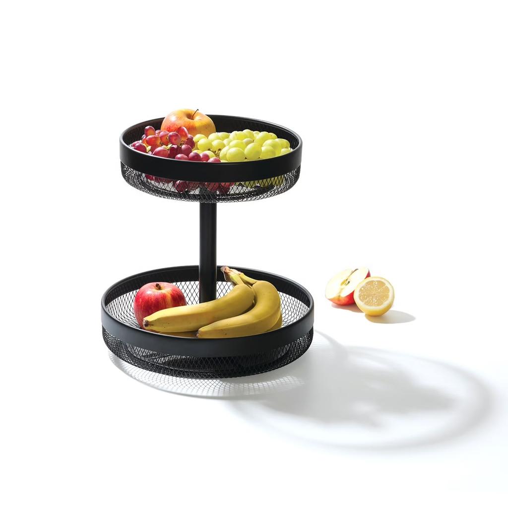 Mayaj Fruit Basket 2-Tier Black Steel 30X31 Cm