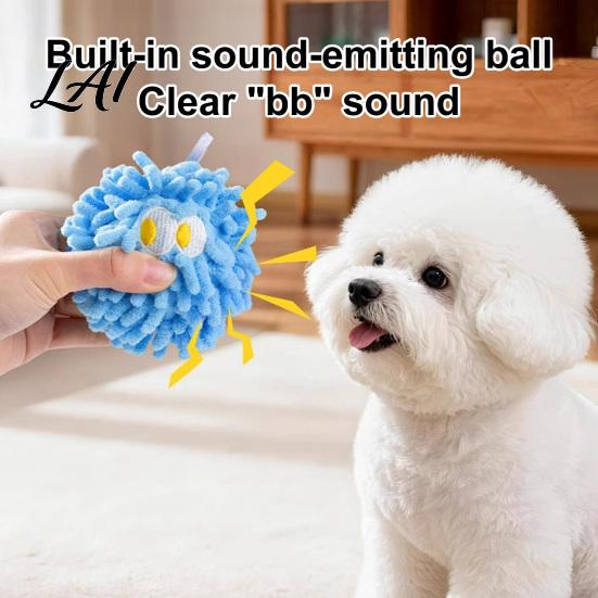 Cartoon Dog Toy Squeaky Mop Ball Toy Plush Chew for Teeth Cleaning Soft For Dogs Self-Play Boredom Relief Interactive Pet Small Medium Teething