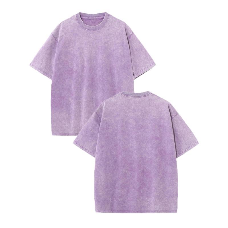Herren Schweres Gewaschenes Vintage Lockeres Drop Shoulder Kurzarm T-Shirt