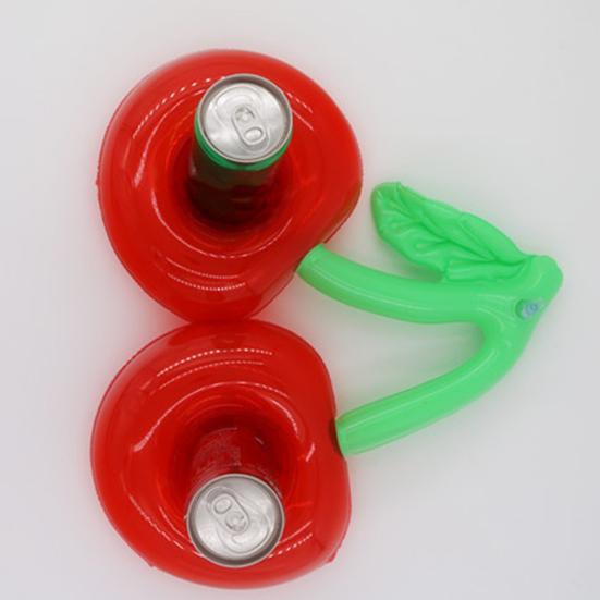 Cherry Inflatable Cup Holder PVC Floating Drink Coaster Lightweight Waterproof Cup Stand for Pool Beach