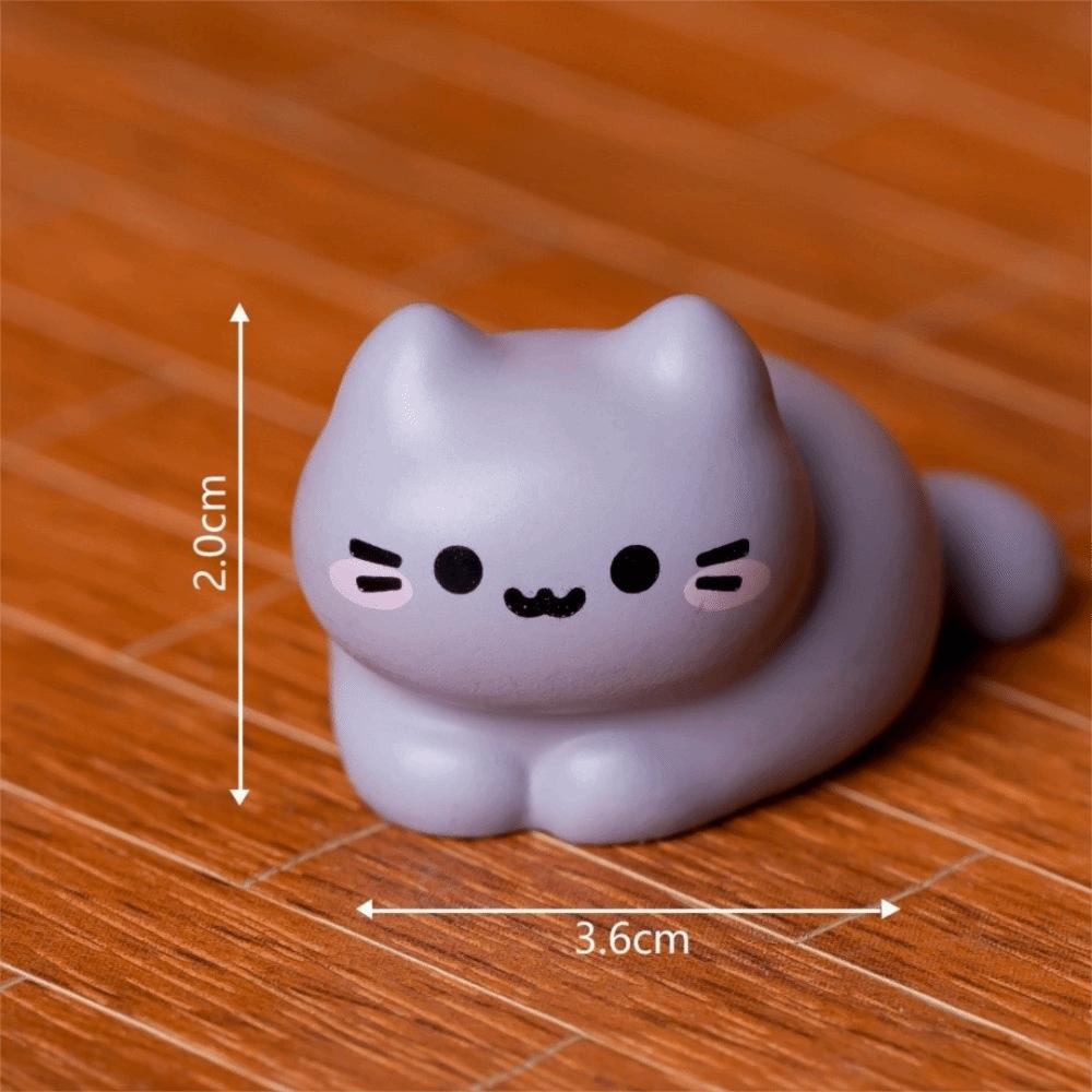 8 Pc Cartoon Cat Miniature Figure Resin Mini Size Cat Model Ornaments Tiny Design Adorable Kitten Micro Landscape Ornament