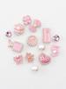 Set Diamond Butterfly Rhinestone Detachable Chain Buckle Pink Shoe Flower Set Creative DIY Pearl Shoe Charms Shoe Decoration