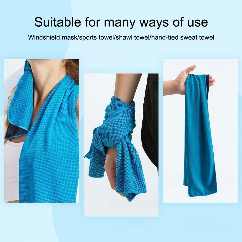 Cooling Towel Breathable Ice Feel Quick Dry Fabric with Silicone Case for Music Festival Outdoor Party Sports