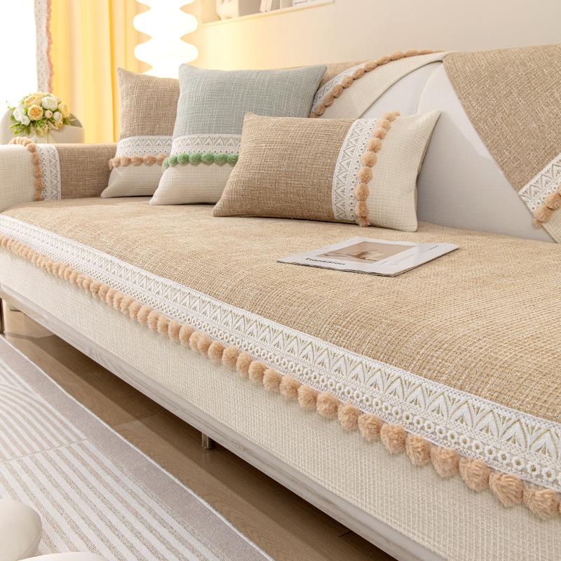 Light French Sofa Cushion Universal In All Seasons Chenier Non-Slip Leather Sofa Cover  New Seat Cushion Sub-Cover Cloth Towel