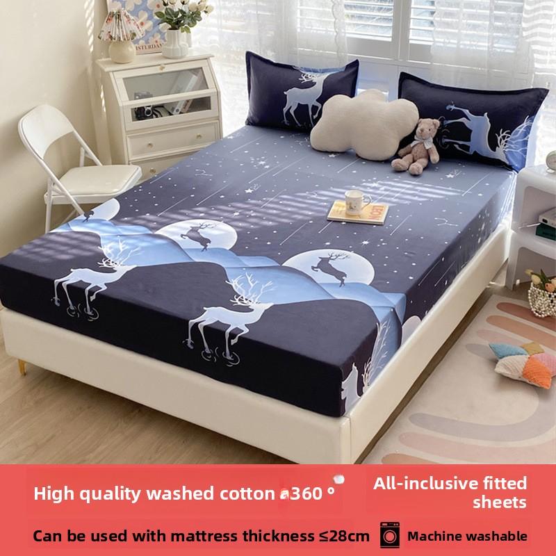 Sábana Bajera No se decolora No hace bolitas Sábana de una pieza Antideslizante Multiespecificación Ropa de Cama Cubrecama Protector