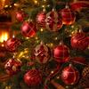 New 8cm Hand-Painted Christmas Ornaments Set - 16 Plated Plastic Balls