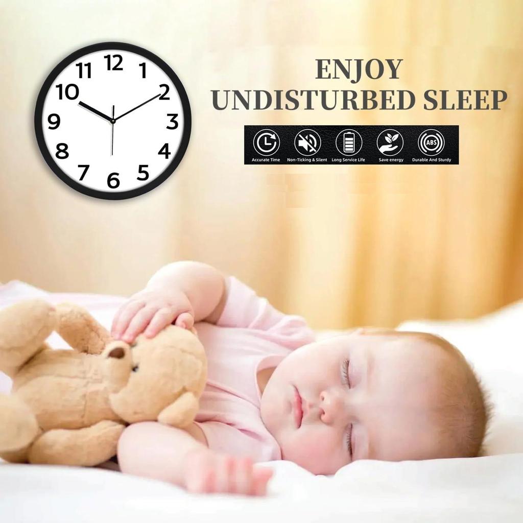12-Inch Wall Clock | Analog Operation | Durable Polypropylene Construction | Silent Precision | Battery-Powered