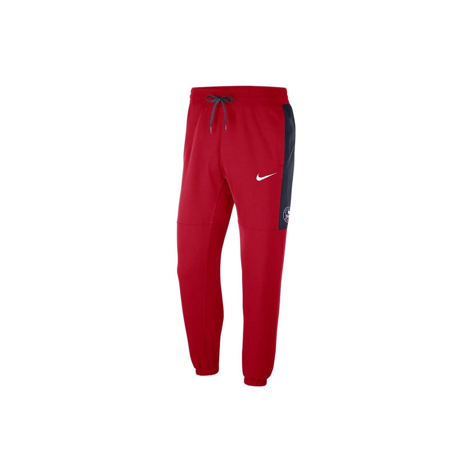 Men s Nike NBA Brooklyn Nets Contrasting Colors Logo Fleece Lacing Sports Pants/Trousers/Joggers Red DC0897-657 M