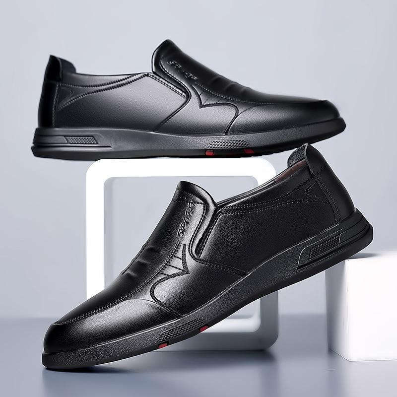 

Autumn and winter first-layer cowhide men s shoes trendy soft-soled soft-faced leather casual shoes one-pedal leather shoes 44