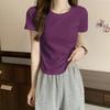Women's 2026 Spring/Summer Loose Fit Pure Cotton Short Sleeve Round Neck T-shirt