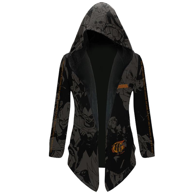 Dragon Ball Goku Windbreaker Jacket - Seven Dragon Balls Anime Plus Velvet Hoodie Sweatshirt for Men and Youth