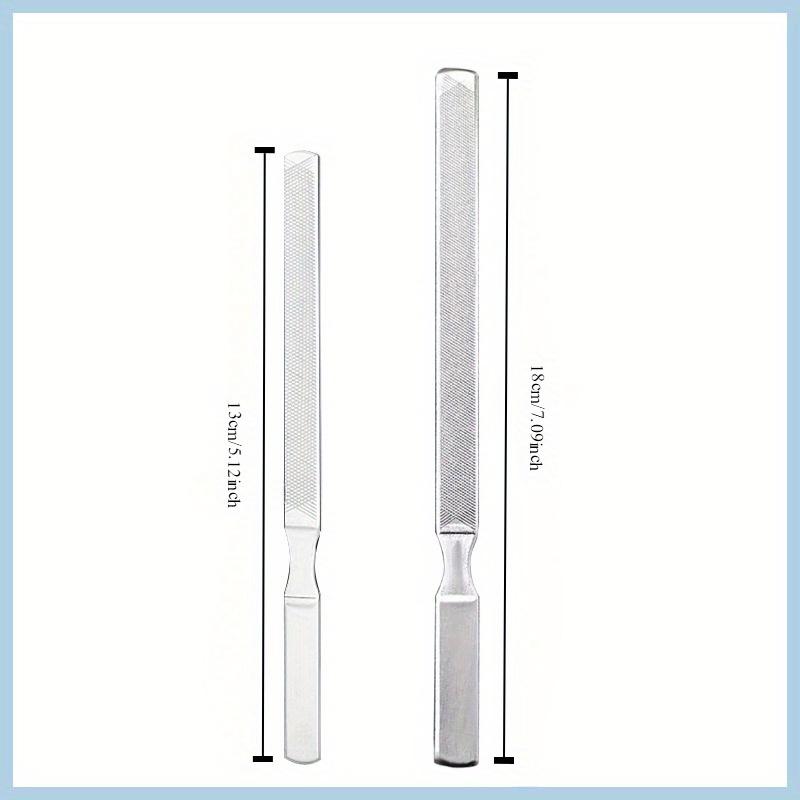 2pc S&L Premium Stainless Steel Nail Files, Four-Sided for Men & Women, Reusable Manicure Filer for Natural Nails
