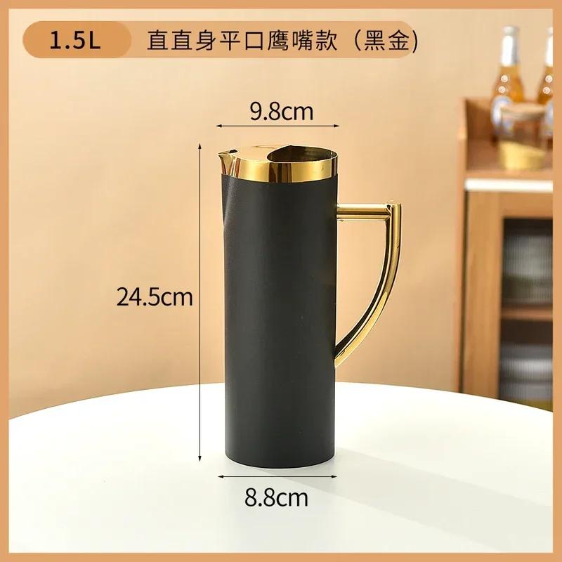 304 Stainless Steel Cold Water Boiled Cup Golden Ice Freeze Kettle Beer Jar for Bar Fruit Juice Red Wine with Divider