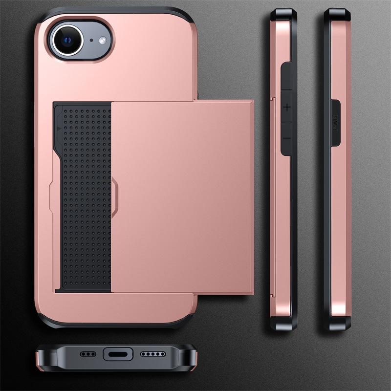 Applicable To IPhone16e Mobile Phone Case Apple 15 Slide Cover Card Two-in-one Wallet 7/8Plus Protective Case SE3