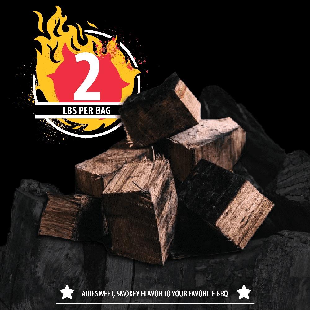 Bourbon Barrel Wood Chunks Smoker Chips Unique Flavor Eco-Friendly Grilling BBQ Enhancer Made from Kentucky White Oak 2 Lbs