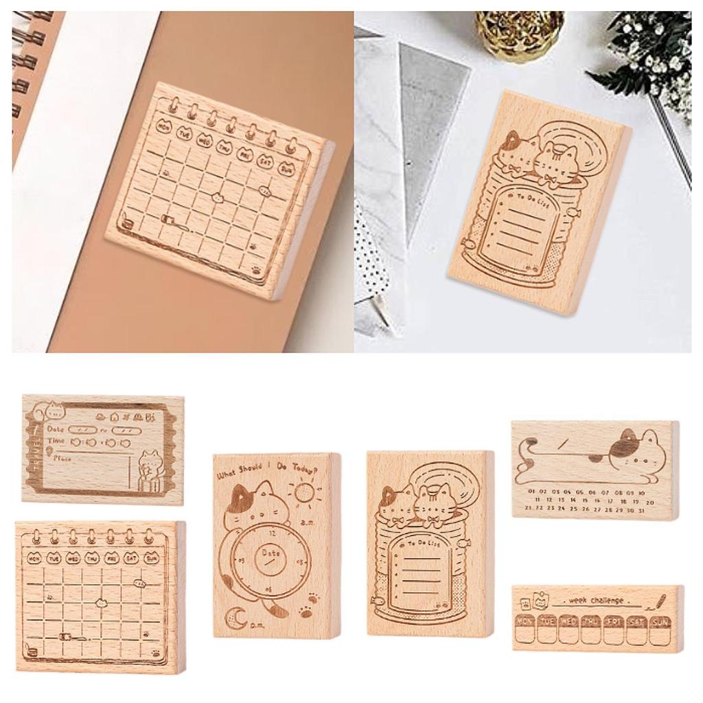 Decorative Wood Stamp Vintage Design Compact Scrapbooking Supplies Multipurpose for Diary Scrapbook Photo Album Drawing Painting