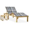Day and Night - Day and Night Garden Lounger with Impregnated Pine Wood Table and Cushion