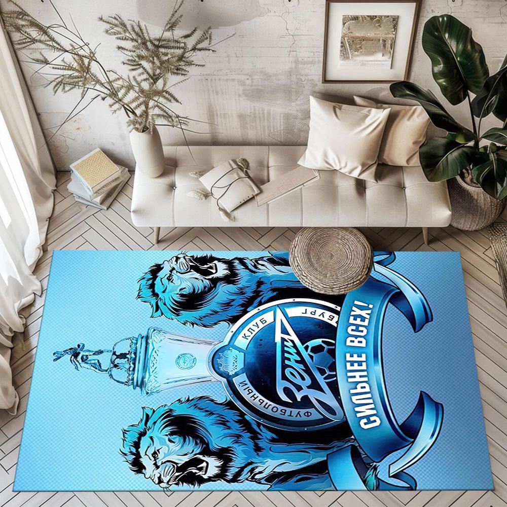 Blue Fc Zenit Saint Petersburg Square Rugs Are a Great Choice for Living Rooms, Bedrooms, Home Décor, and As Gifts.