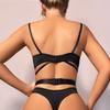 Luxury French See Through Lingerie Sexy Woman 5-Piece Exotic Bra and Panty with Garters Transparent Seamless Underwear Women Set