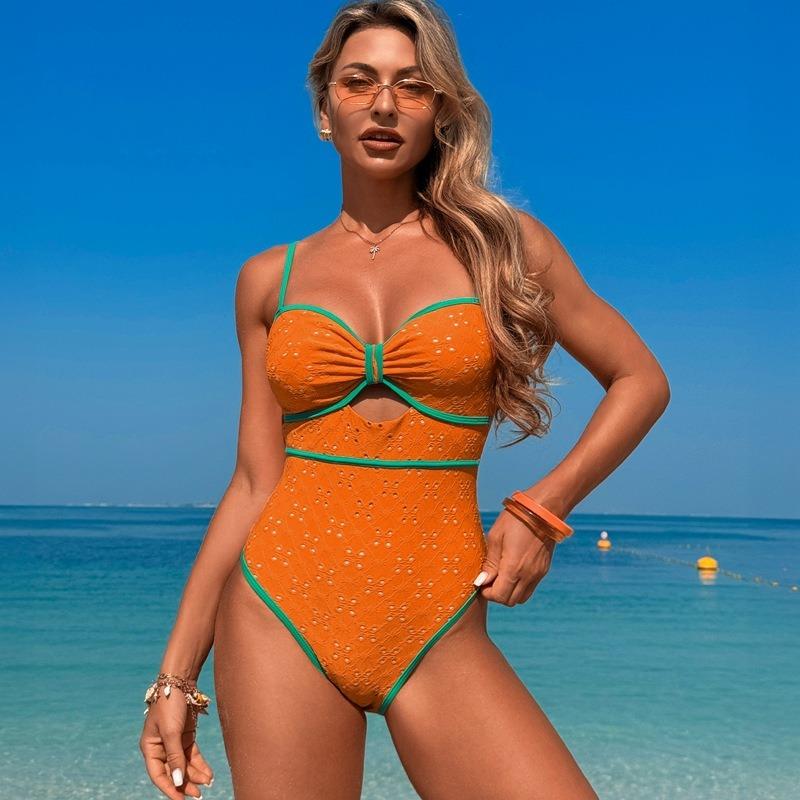 Costume da bagno intero sexy tinta unita da donna Stile europeo