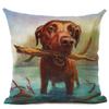 New Cartoon Cotton Linen Cute Dog Printing Pillow Case Home Decorative Pillowcase Cover