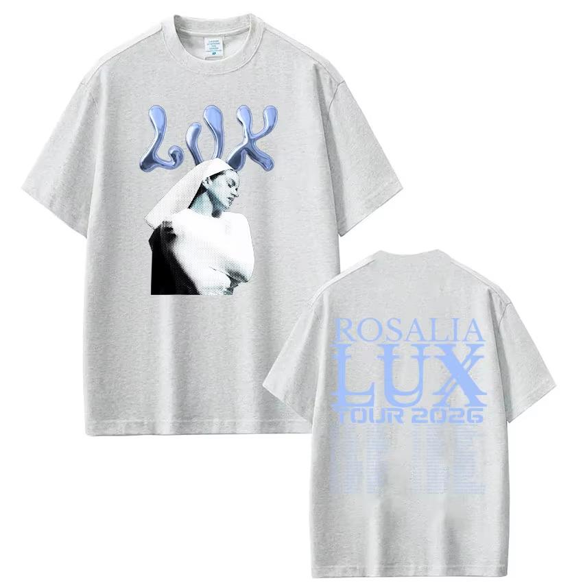 Singer Rosalia LUX Tour 2026 Printed Tees Men Women Fashion Tshirt Shortsleeved Loose Harajuku Oversized Aesthetics Tshirts