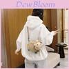 Cartoon Cute Cow Plush Shoulder Bag With Zipper Closure For Daily Use