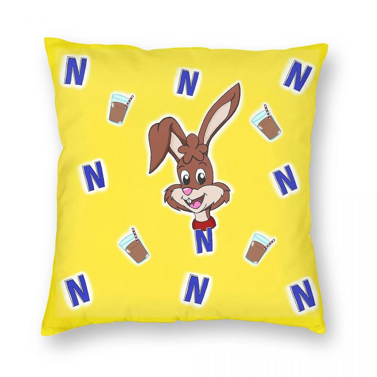 Nesquik Rabbit Quicky Pillowcase Polyester Linen Velvet Pattern Zip Decor Throw Pillow Case Room Cushion Cover 30x30cm