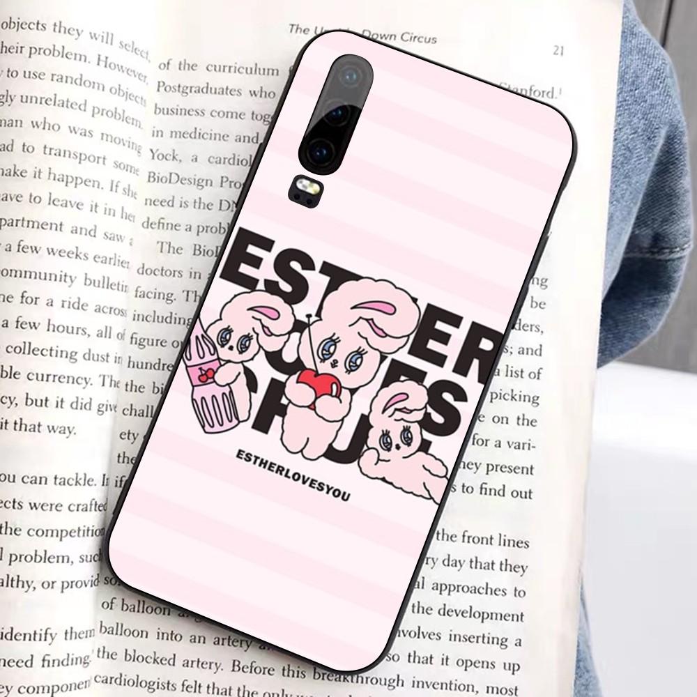 Esther Niedliches Hasen-Handyhülle für Huawei Honor 10 Lite 9 20 7A 9X 30 50 60 70 Pro Plus Weiche Silikonhülle