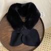 Scarf Women's Autumn and Winter Imitation Fur Versatile Warm Neck Protection Scarf Solid Color Plush Scarf Small Neck Cover