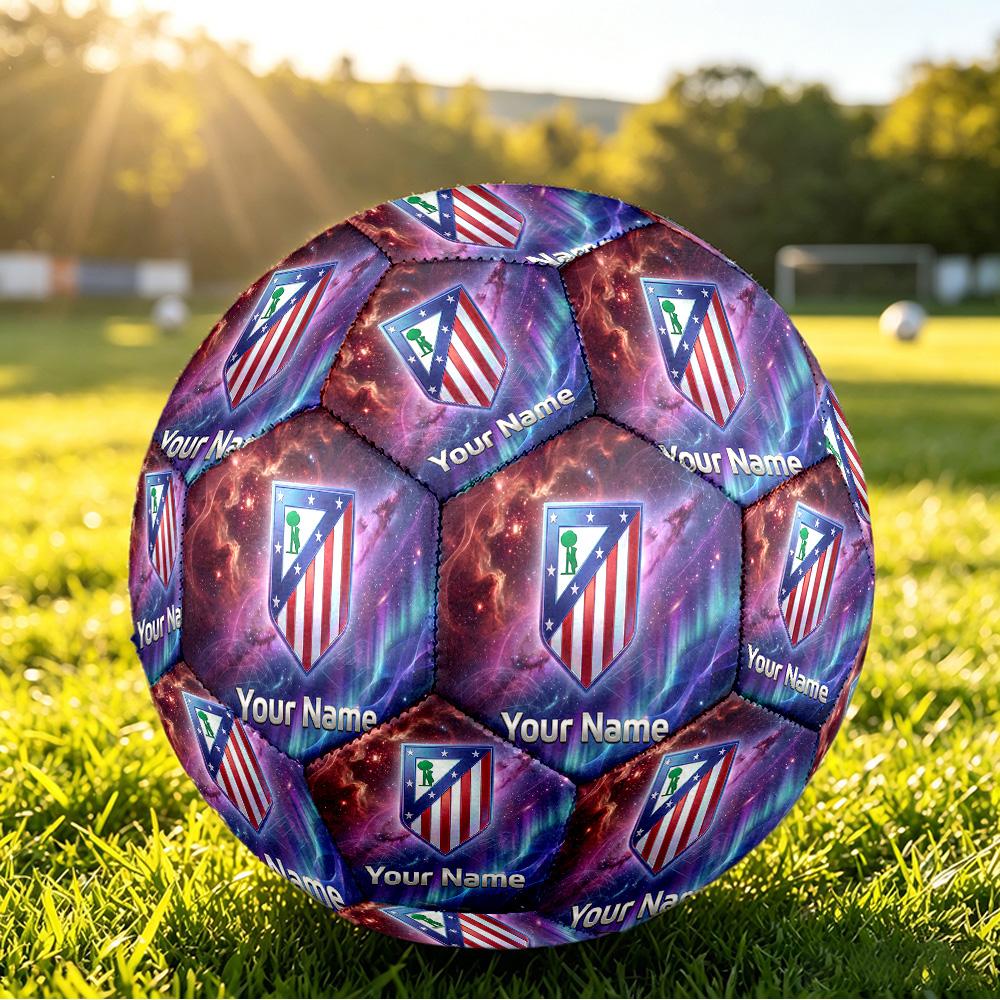 Personalized Size 5 Football Atletico Madrid Pattern Outdoor Game Sports Ball Gift