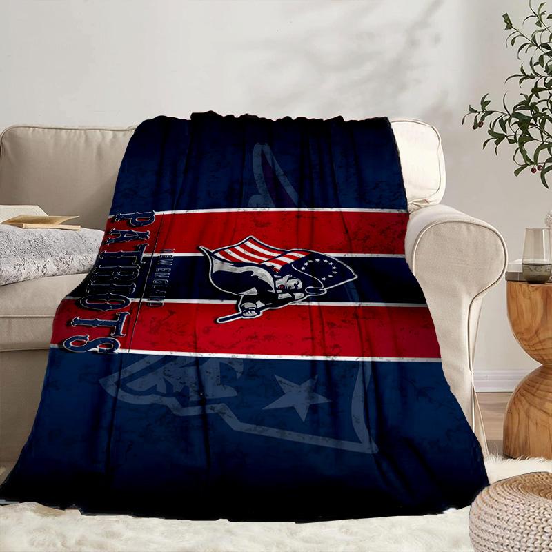 Patriots Team Spirit Portable Blanket/Soft Blanket Bedding Blanket Suitable for Travel Camping Living Rooms Offices Sofas Fan Gifts