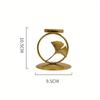 1pc Mini Gold Iron Candlestick Creative Simple Geometric Plate Romantic Candle Cup Table Decoration