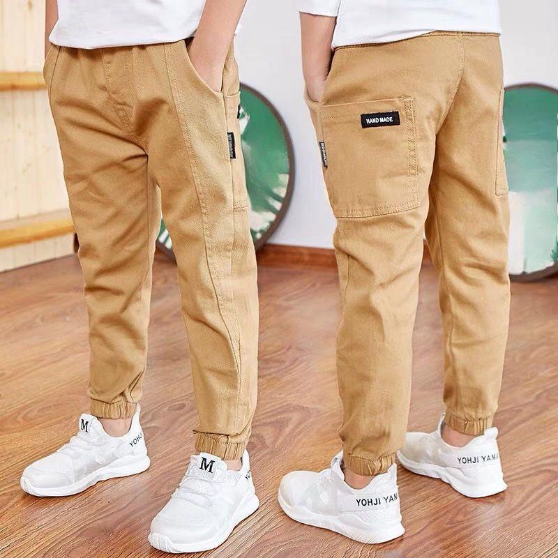 

Детские спортивные штаны Штаны для большого мальчика Весенние Подростковые Штаны для малышей Повседневные Детские брюки для мальчиков Одежда Эластичный пояс Длинные штаны 110cm дубильная кора