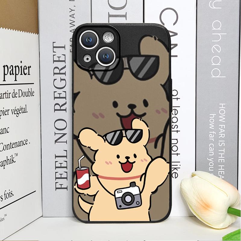 Lustige Cartoon-Hunde-Paar-Handyhülle für iPhone 17 16 11 12 13 14 15 Pro Max XR X XS Mini 8 7 Plus Hüllen Mode-Liebhaber Fundas