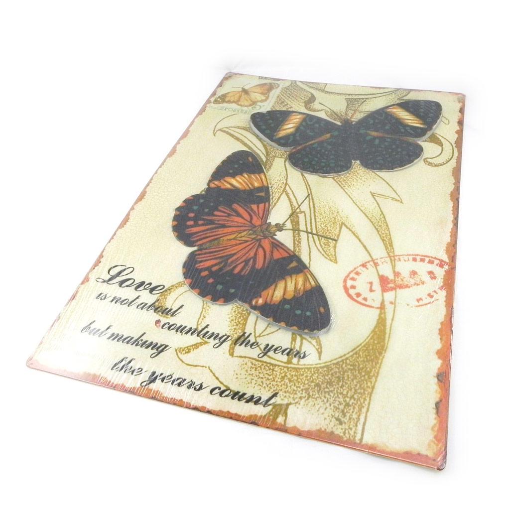 Les Trésors De Lily [I3420] - Wall Decoration 'Papillons Muraux' Brown Beige (metal)