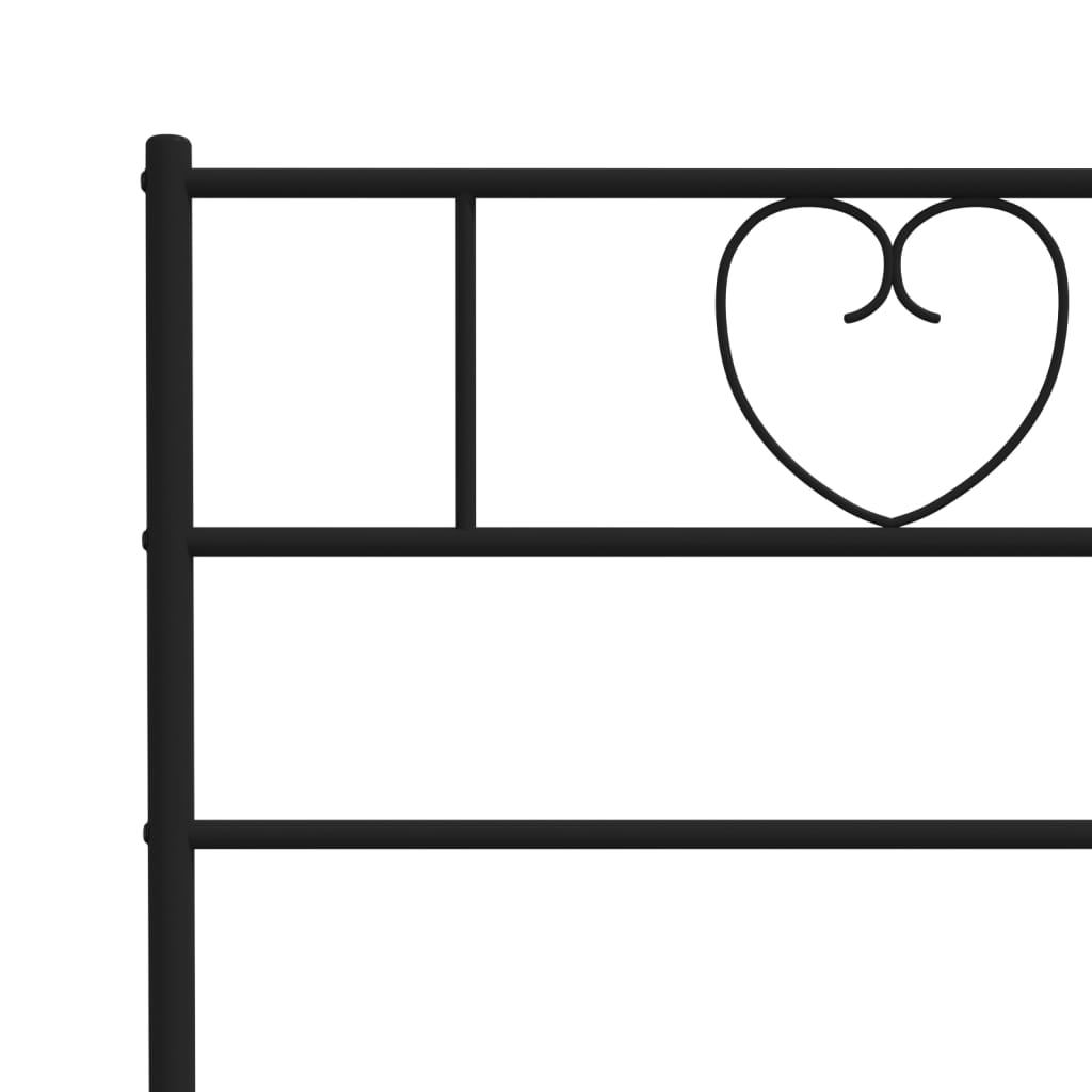 Vidaxl Metalowa Rama Łóżka Z Wezgłowiem I Zanóżkiem, Czarna, 75X190 Cm