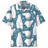 Cute Polar Bear Pattern Aloha Shirt For Men 3D Printed Panda Animal Short Sleeve Loose Lapel Hawaiian Shirts Button Blouse