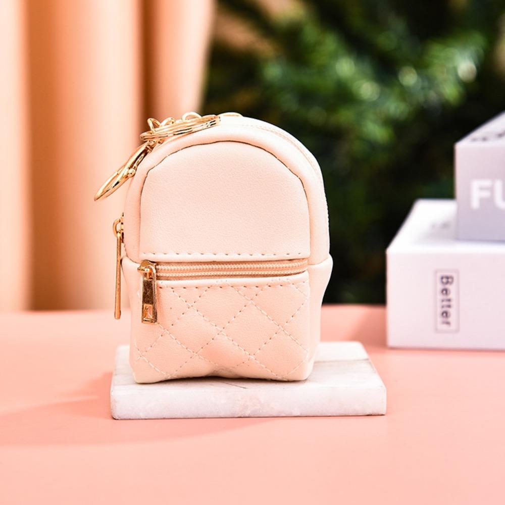 with Keychain Earphone Mini Storage Bag Long Strap PU Small Wallet PU Mini Coin Purse  Student