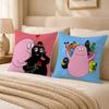 Cartoon B-BarbapapaS Cushion Cover Double-Sided Printed Pillow Cover Hypoallergenic Dust-Mite Proof