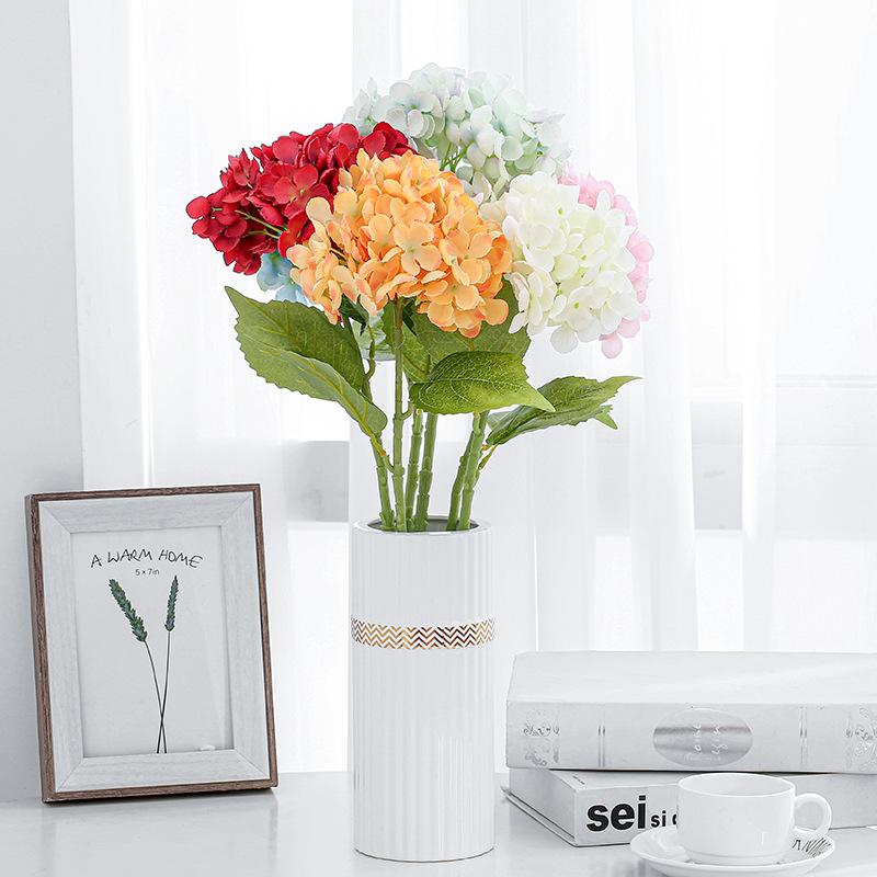 

Long Branch Hydrangea Simulated Flower Large Floor Dried Flower Fake Flower White Green Blue Hydrangea Bouquet Decorative Single