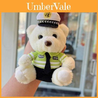 Plush Police Bear Keychain With Pp Cotton Filling For Kids And Collectors