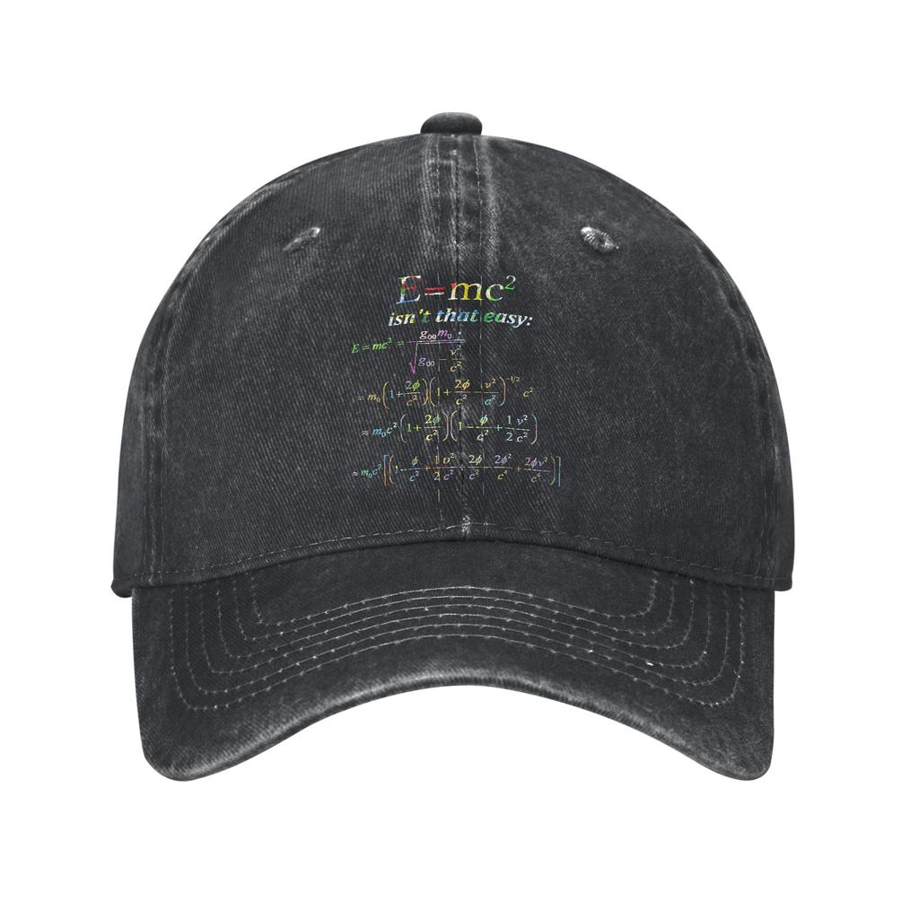 Vintage EMC Math Heart Physics Formula Science Baseball Cap Unisex Distressed Cotton Sun Cap Nerd Outdoor Running Soft Hat Cap