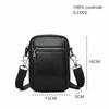 100% Cowhide Solid Color Men Shoulder Messenger Bag Casual Simple Handbag Crossbody Bags for Women Small Phe Pocket Purse Sac