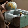 Creative Chinese Style Portable Tea Handbag Large Capacity Tea Can Festival Gift Box Travel Tea Set Cup Retro Storage Bags New