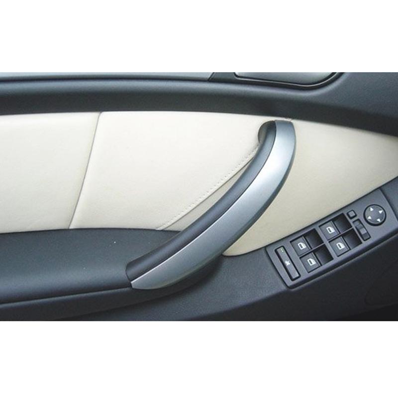 Car Inner Handle Interior Door Panel Pull Trim Cover Beige Black Left Right For BMW X5 E53 1999-2006 Car Accessories