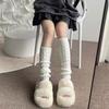 Black Leg Warmers Gothic Lolita Knit Long Socks Stylish Accessories  for Women