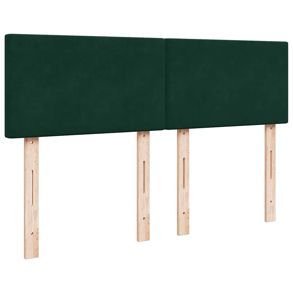 Ottoman Bed with Mattress Dark Green 140x190 Cm Velvet