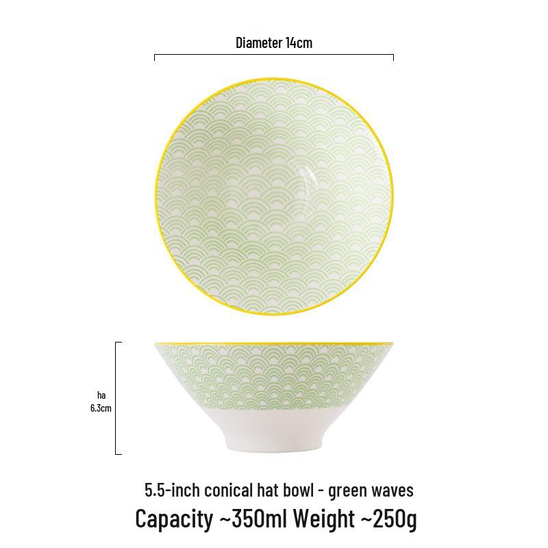 

5.5-Inch Nordic Ceramic Bowl for Soup, Dessert, Ice Cream, and Rice
